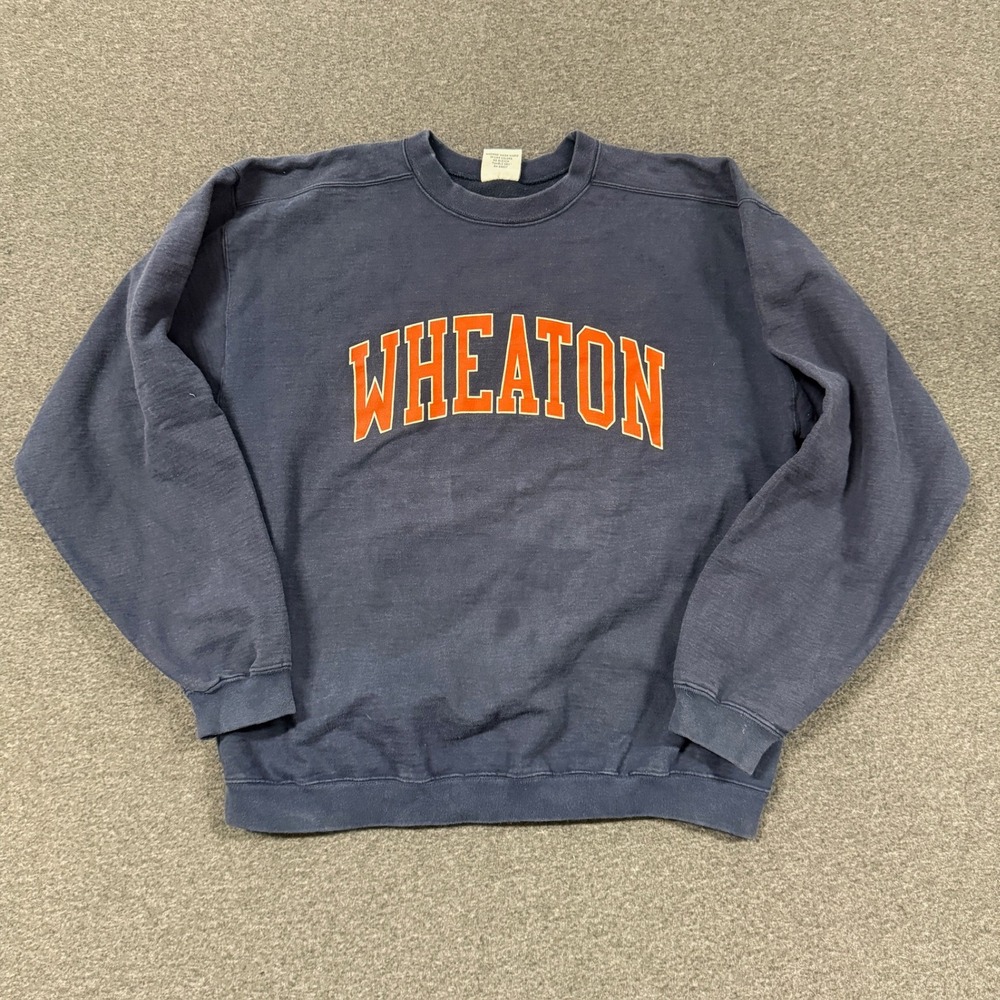 Vintage The Cotton Exchange Sweatshirt Mens Large Navy Good Wheaton USA Made